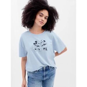 GAP x Disney Mickey and Minnie Mouse Light Blue Short Sleeve T-Shirt